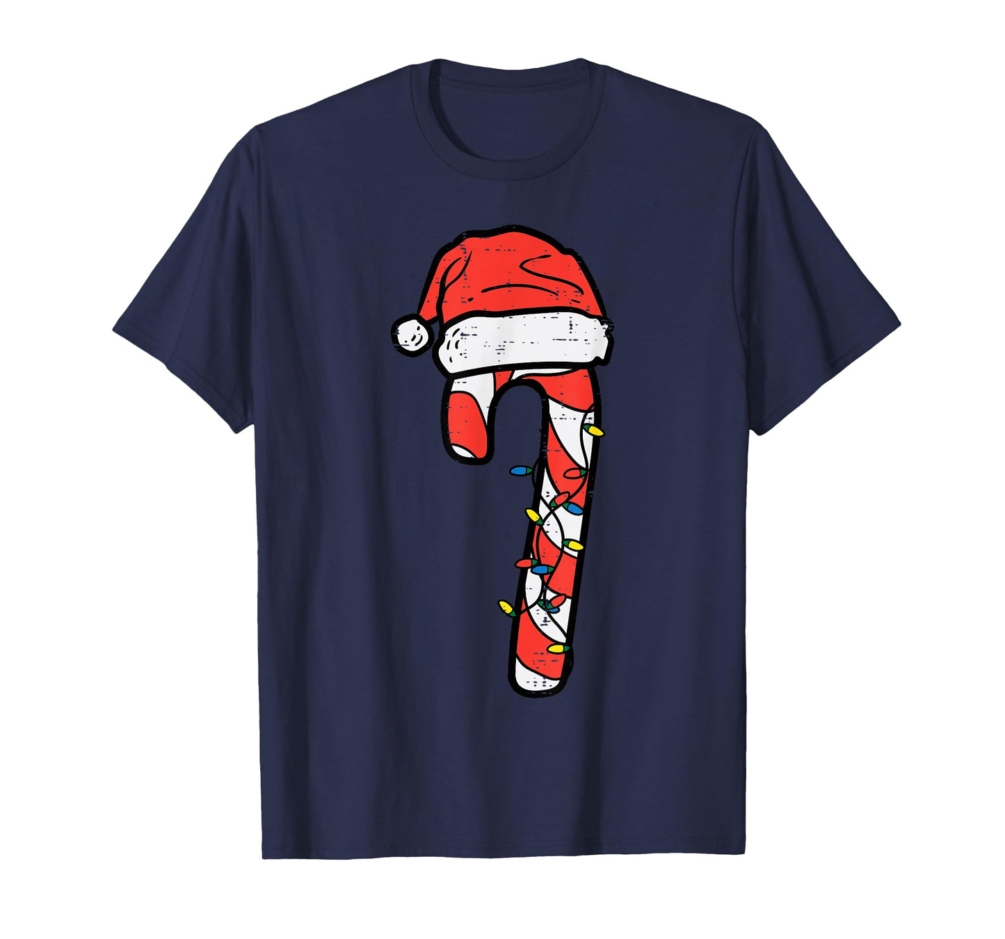 Christmas Candy Cane Santa Xmas Kids Toddler Youth Women Men T-Shirt