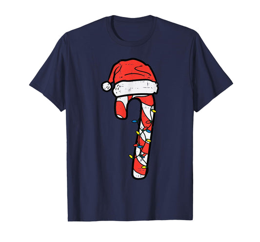 Christmas Candy Cane Santa Xmas Kids Toddler Youth Women Men T-Shirt