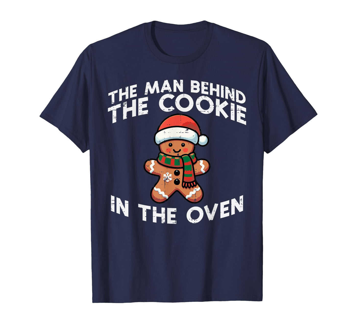 Christmas Pregnancy Man Behind Cookie Oven Xmas Husband Men T-Shirt