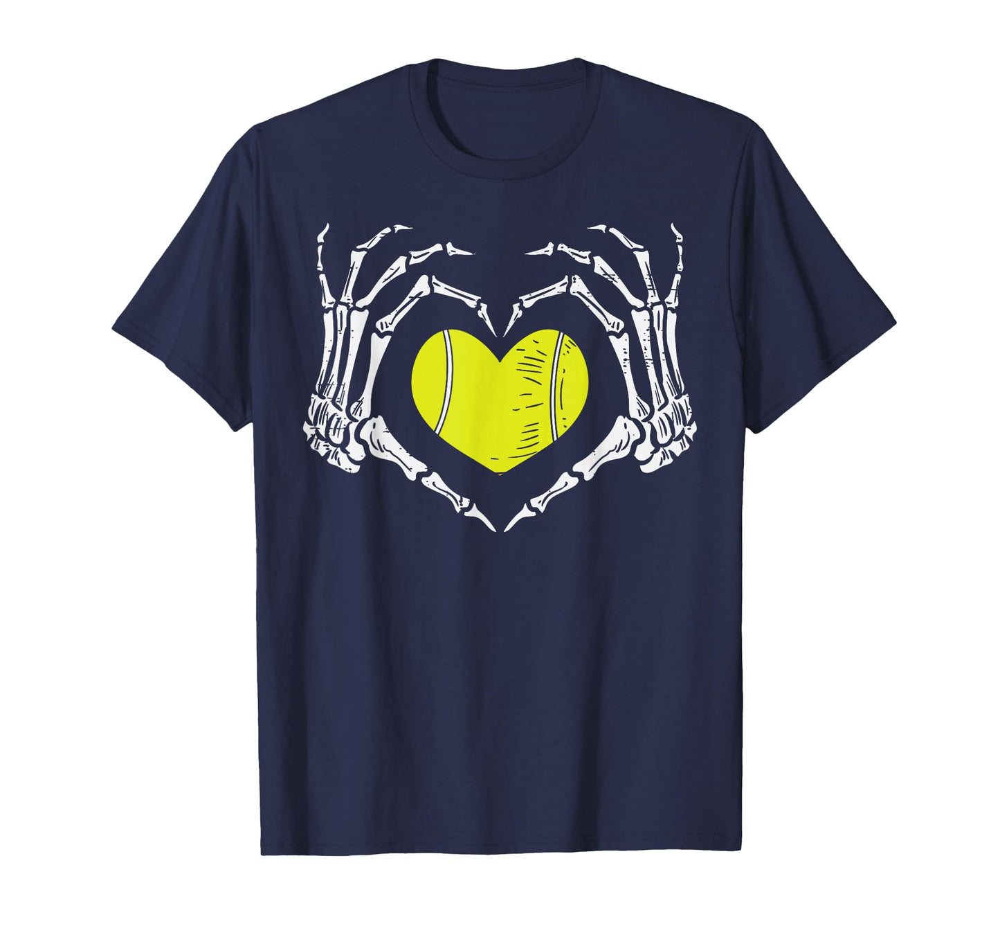 Halloween Tennis Heart Skeleton Hand Costume Men Boys Kids T-Shirt