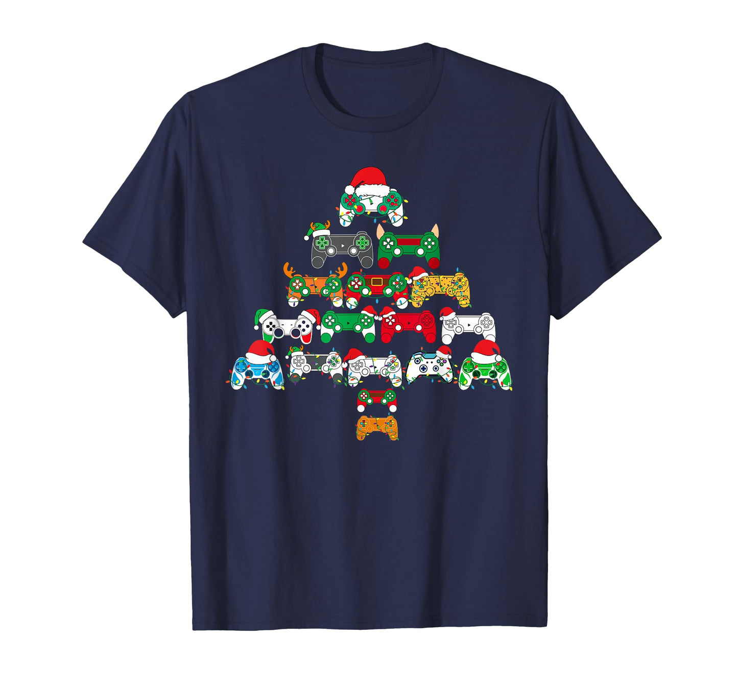 Funny Video Game Controller Christmas Tree Gamer Boys Kids T-Shirt