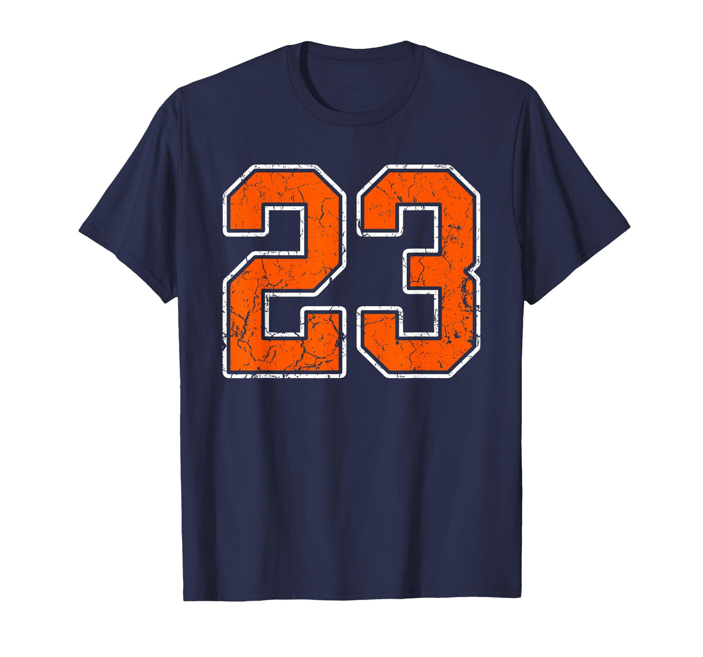 Distressed Orange White Number 23 Jersey Player Uniform #23 T-Shirt
