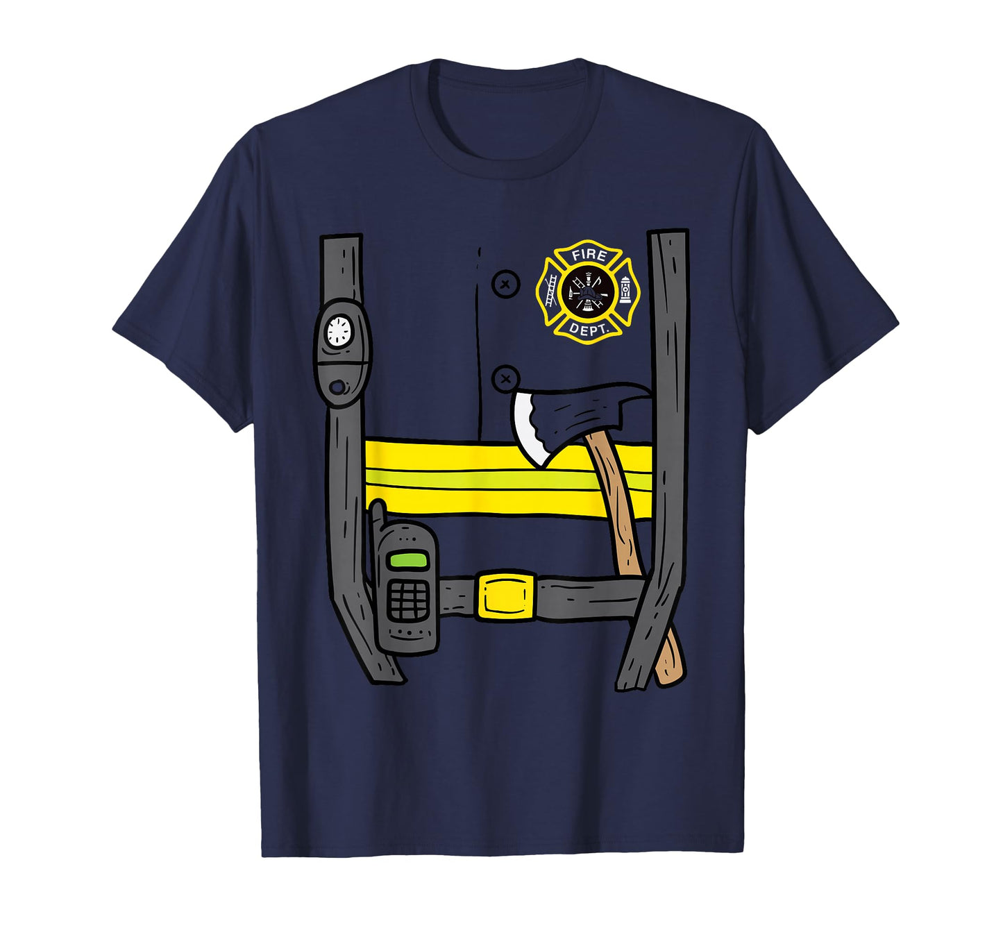 Firefighter Fireman Easy Lazy DIY Halloween Costume Boys T-Shirt