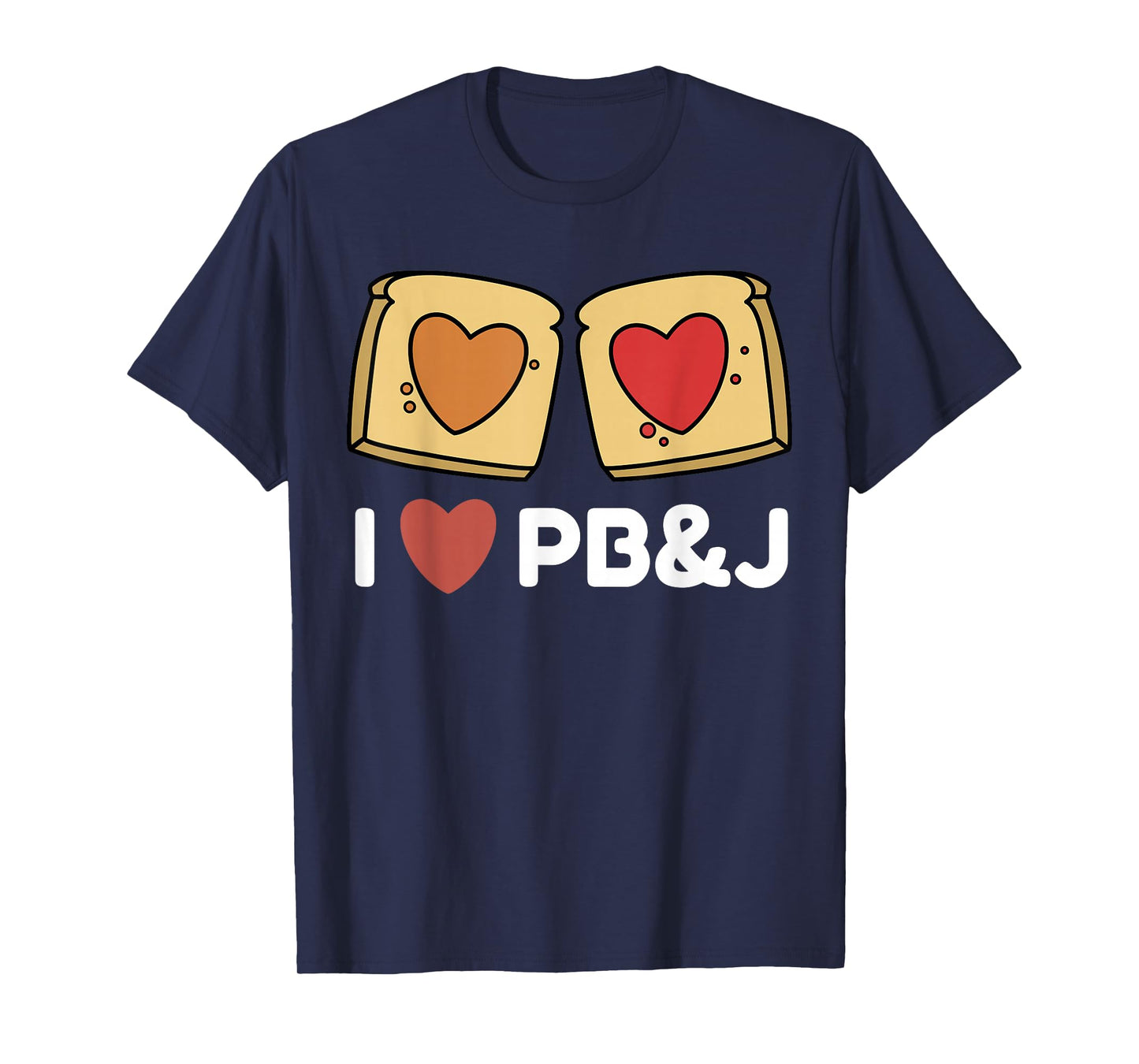 I Love PB&J T-shirt Peanut butter and jelly sandwich hearts T-Shirt