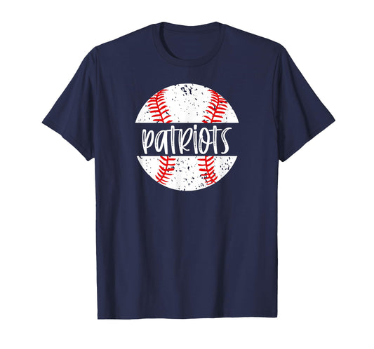 Patriots Baseball Team Mascot School Spirit Game Day T-Shirt