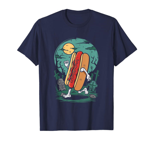 Hot Dog Zombie - Vintage Creepy Zombie Halloween Lover Men Women Kids T-Shirt