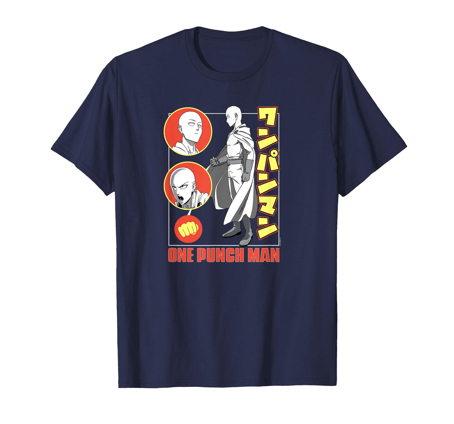 One Punch Man Red and Yellow Collage Superhero Anime T-Shirt