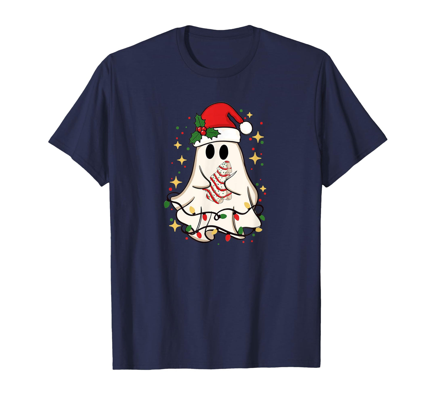 Cute Ghost Christmas Tree Frosting Frosted Cake Debbie Snack T-Shirt