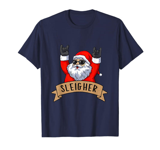 Funny Santa Rocker Christmas Rock Sleigher Men Women Kid Boy T-Shirt