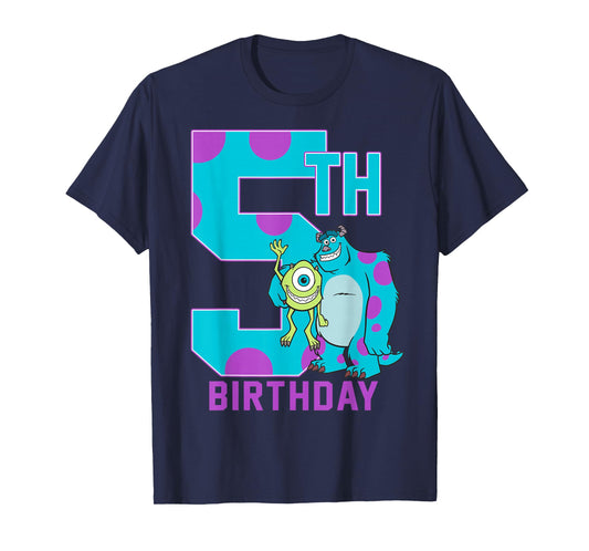Disney Pixar Monsters Inc. Mike & Sully Happy 5th Birthday T-Shirt