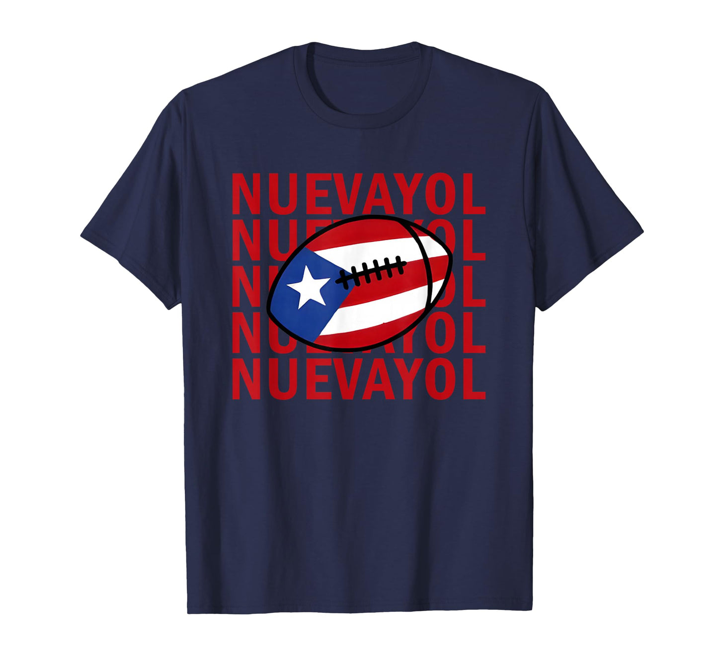 NUEVAYOL Puerto Rican Football Flag Pride Graphic Design T-Shirt