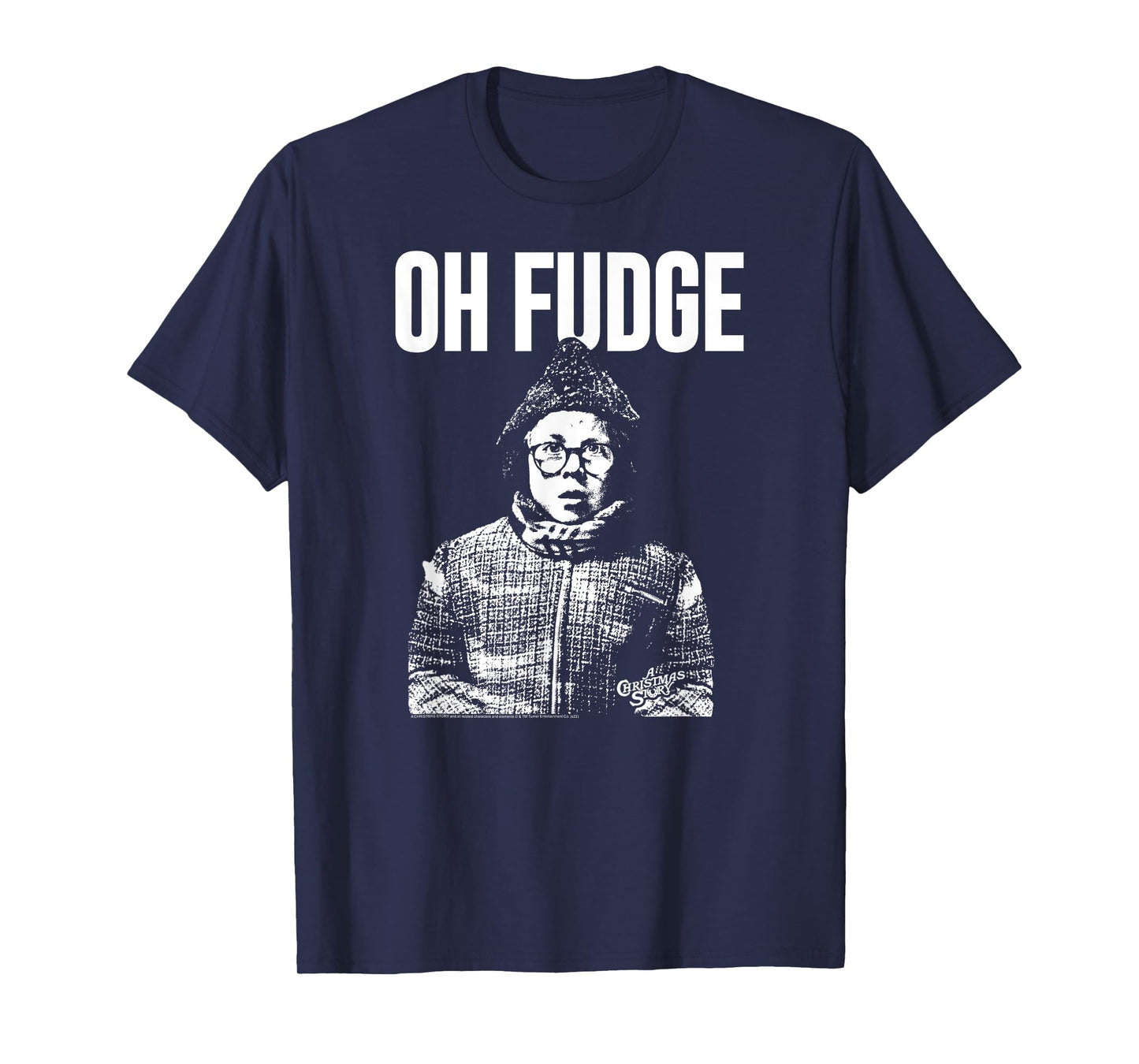 A Christmas Story Oh Fudge Black & White Ralphie Holiday T-Shirt