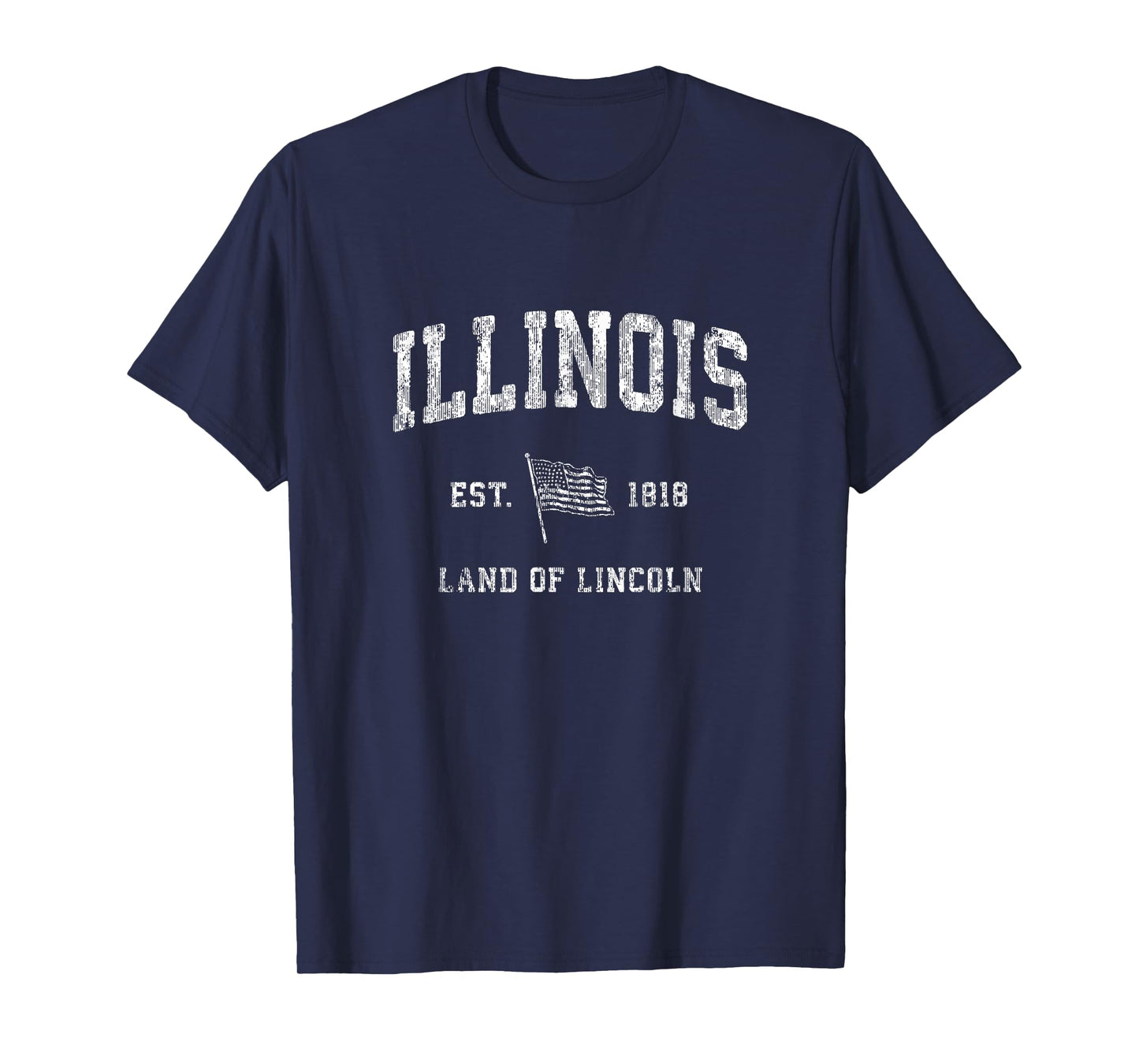 Illinois T-Shirt Vintage US Flag Sports Design Patriotic Tee T-Shirt