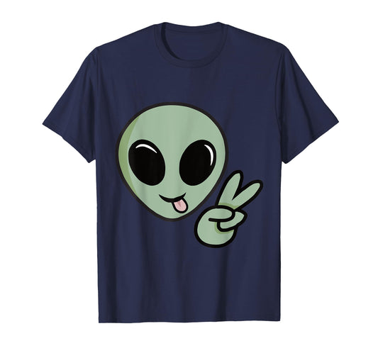 Cute Alien Peace Sign T-Shirt