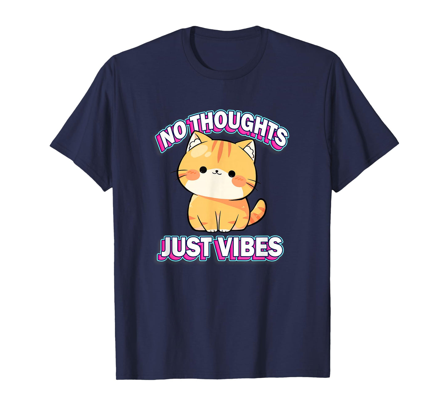 Womens Girls Kids Chibi Kawaii Energy Orange Tabby Cat Lover T-Shirt