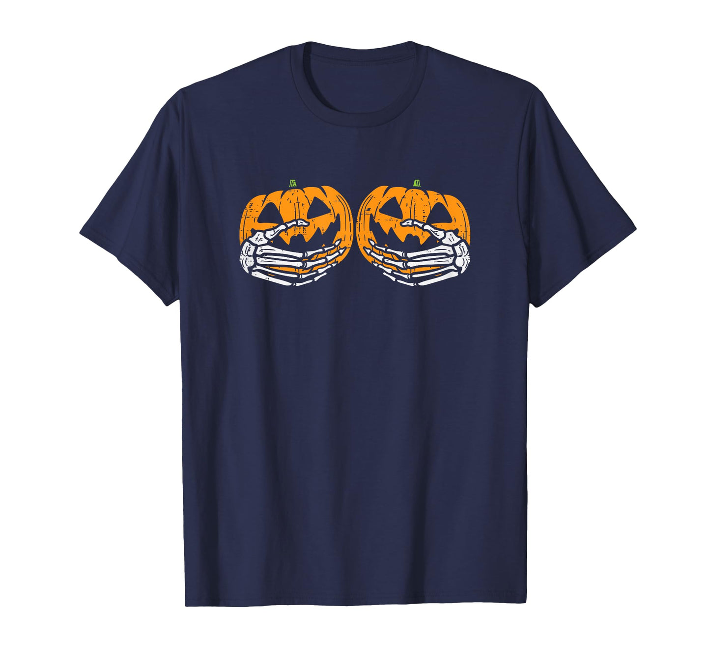 Skeleton Hands Pumpkins Funny Halloween Costume For Women T-Shirt