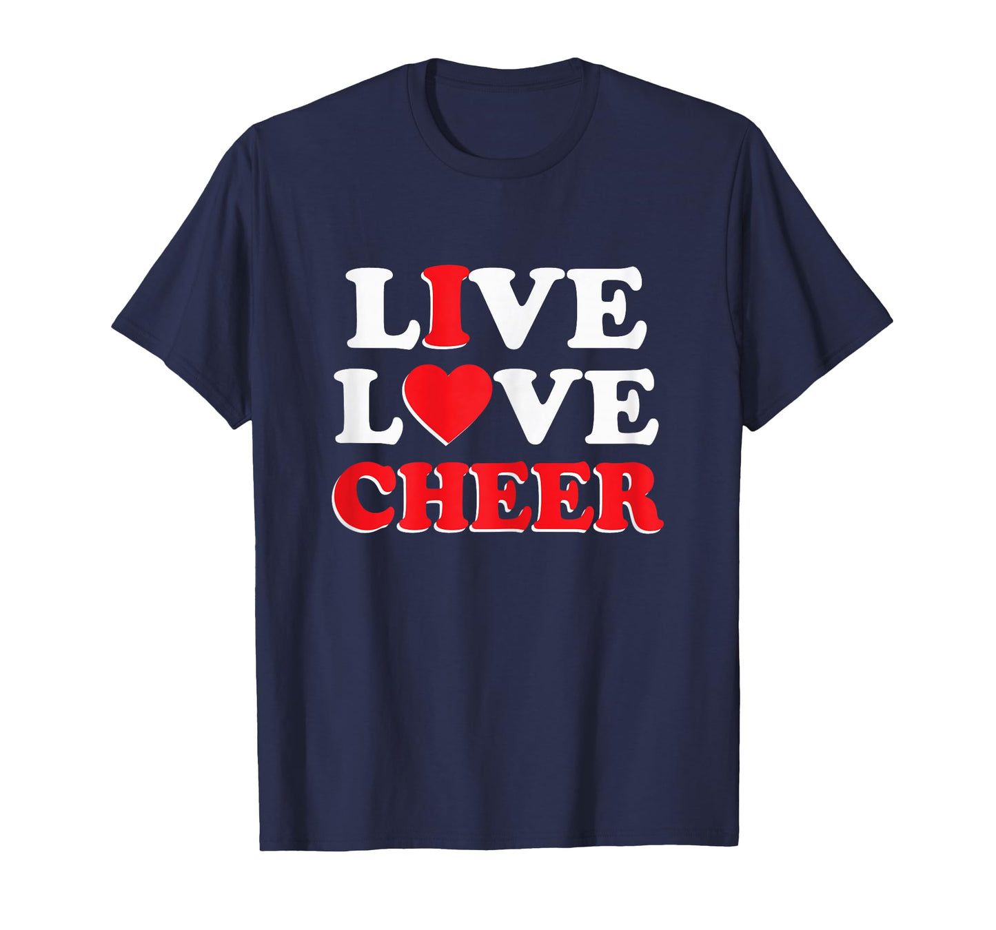 Live Love Cheer Girls Women Cheerleading Cheerleader Cheer T-Shirt