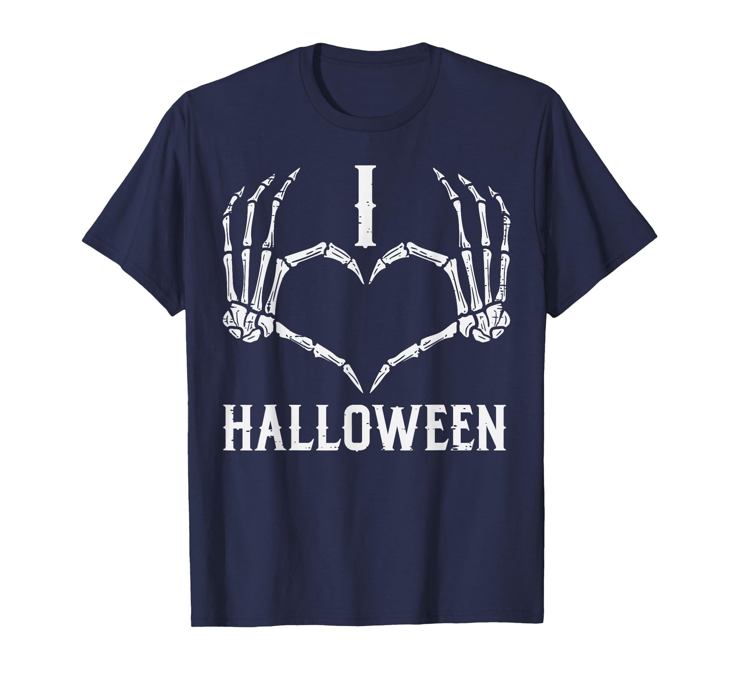 I Love Halloween Skeleton Hands Heart Cute Women Girls Kids T-Shirt