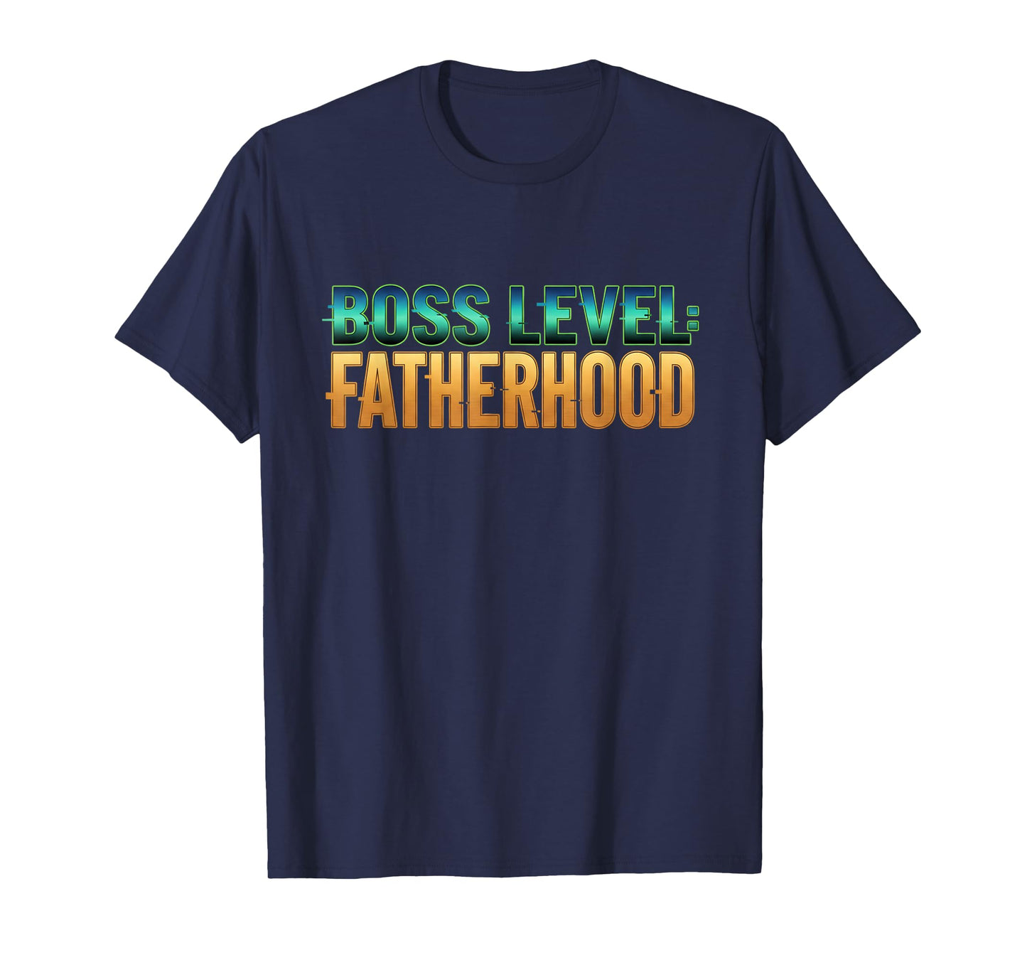 Gamer Dad Boss Level Fatherhood Funny Gaming Quote Design T-Shirt
