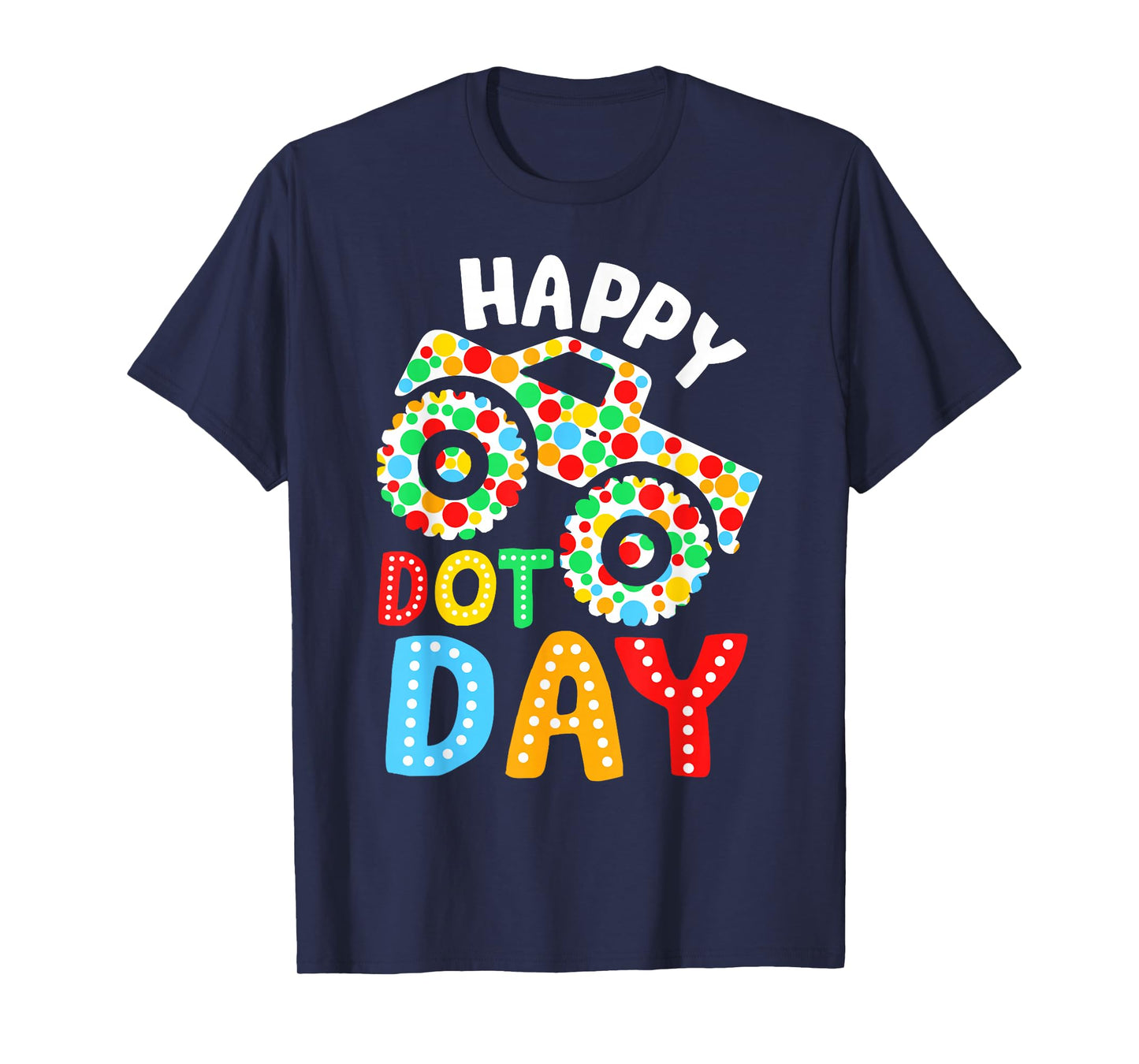 Happy Dot Day Monster Truck Polka Dotted Boys Kids T-Shirt