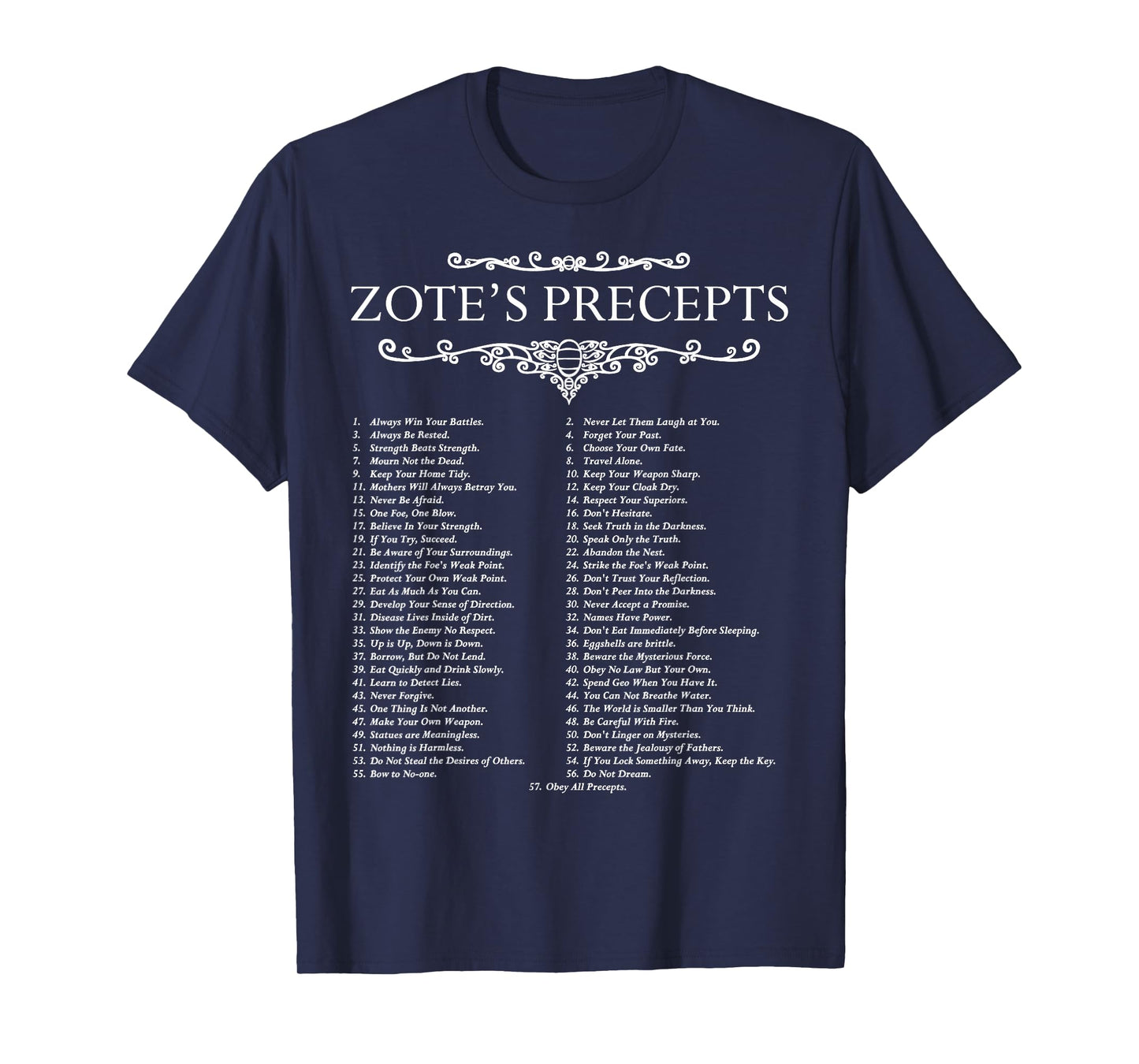 Funny Nerdy Zote's Precepts Knight Gamer T-Shirt