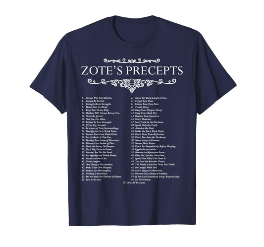 Funny Nerdy Zote's Precepts Knight Gamer T-Shirt
