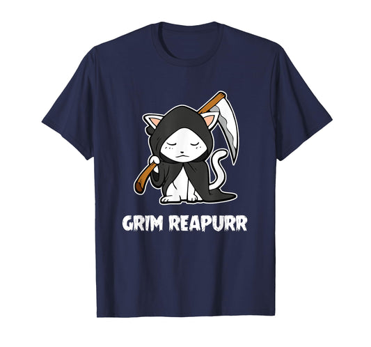 Grim Reapurr Grim Reaper Cat Halloween Costume Kitten Cats T-Shirt