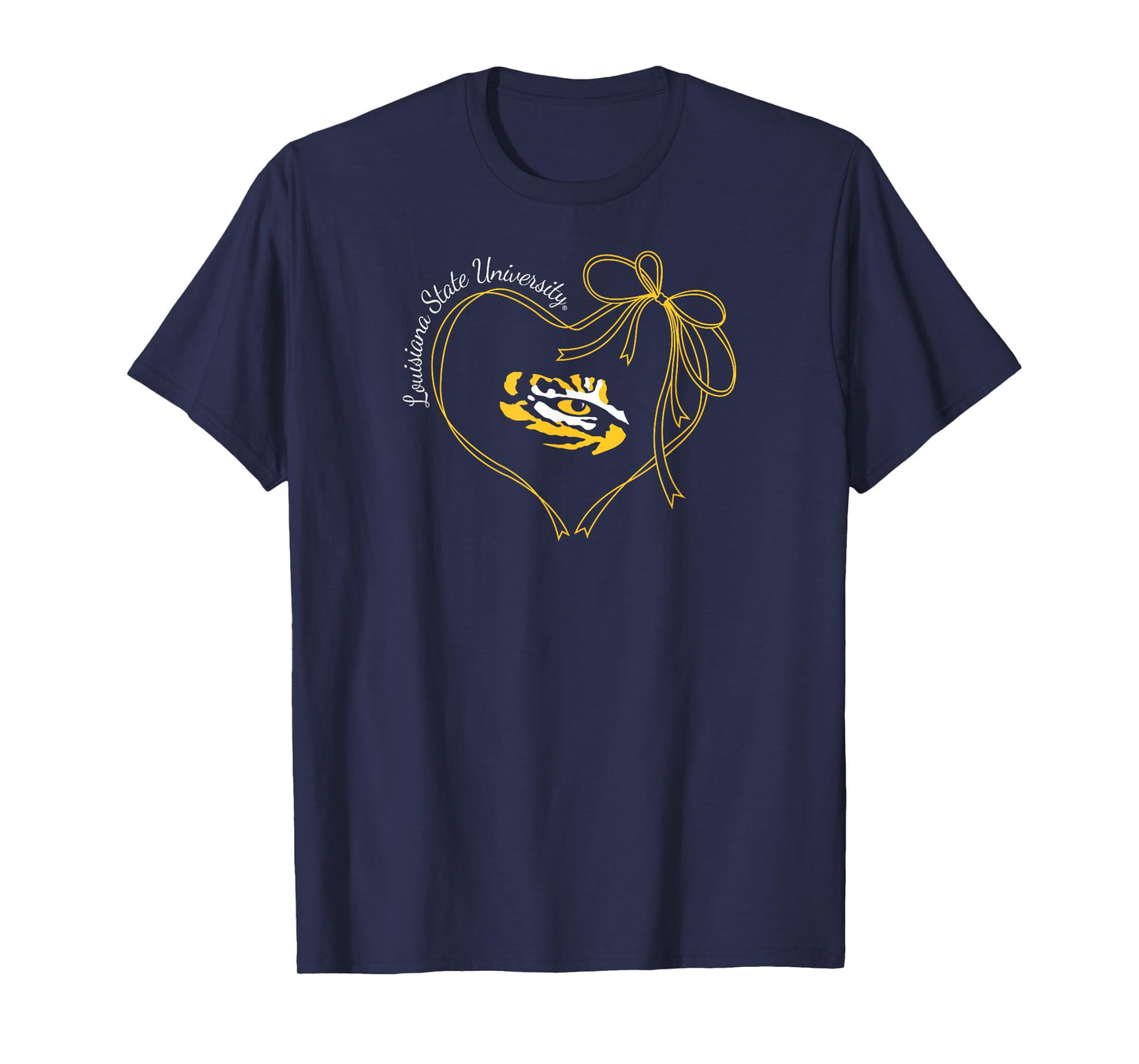 LSU Tigers Bow Heart Purple Officially Licensed T-Shirt