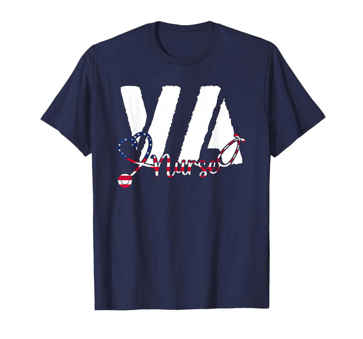 VA Nurse RN American Flag Patriotic 4th of July Veterans Day T-Shirt