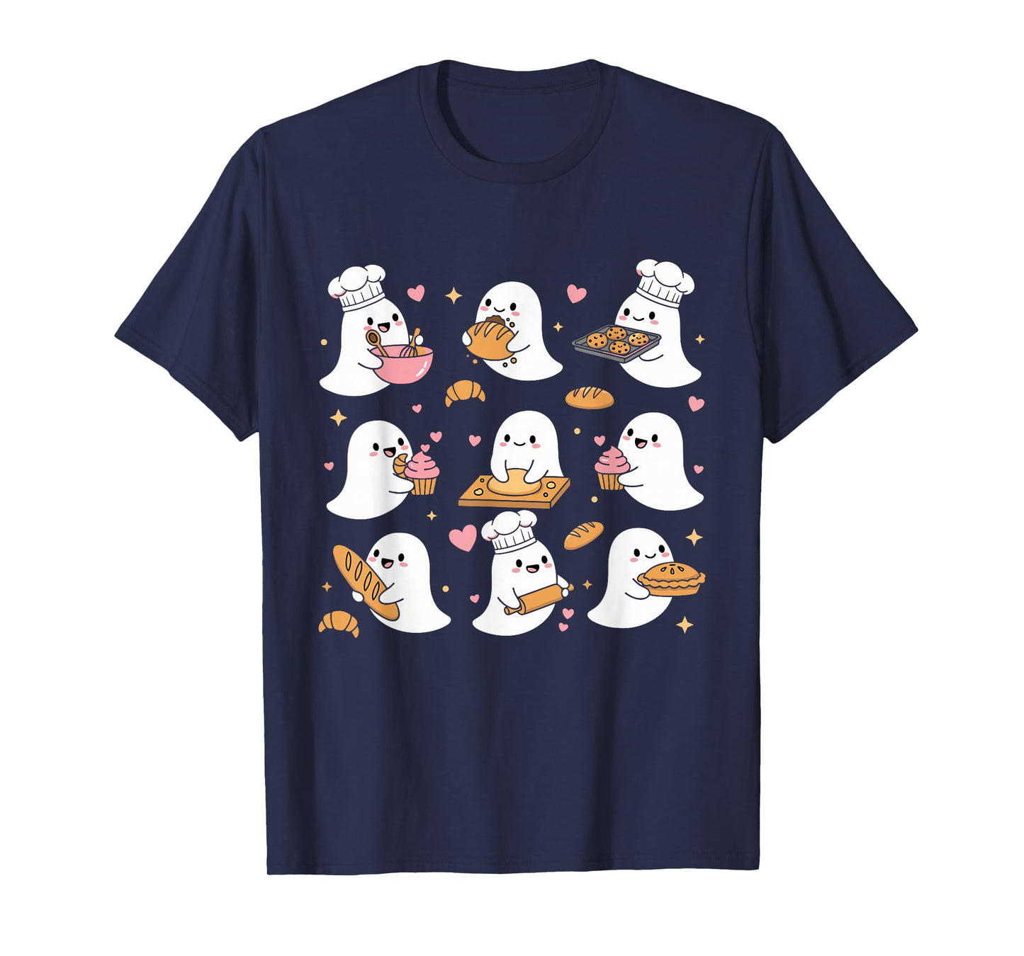 Cute Ghosts Cooking Sourdough Bread Homemaker Baking Baker T-Shirt