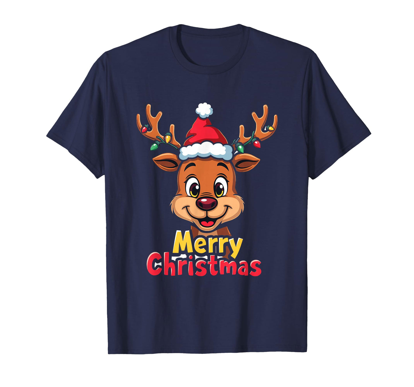 Merry Christmas Reindeer Xmas Festive Joy Family Time T-Shirt