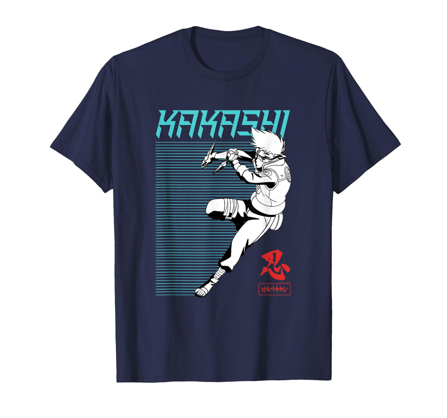 Naruto Shippuden Kakashi Outline Action Lines Anime T-Shirt