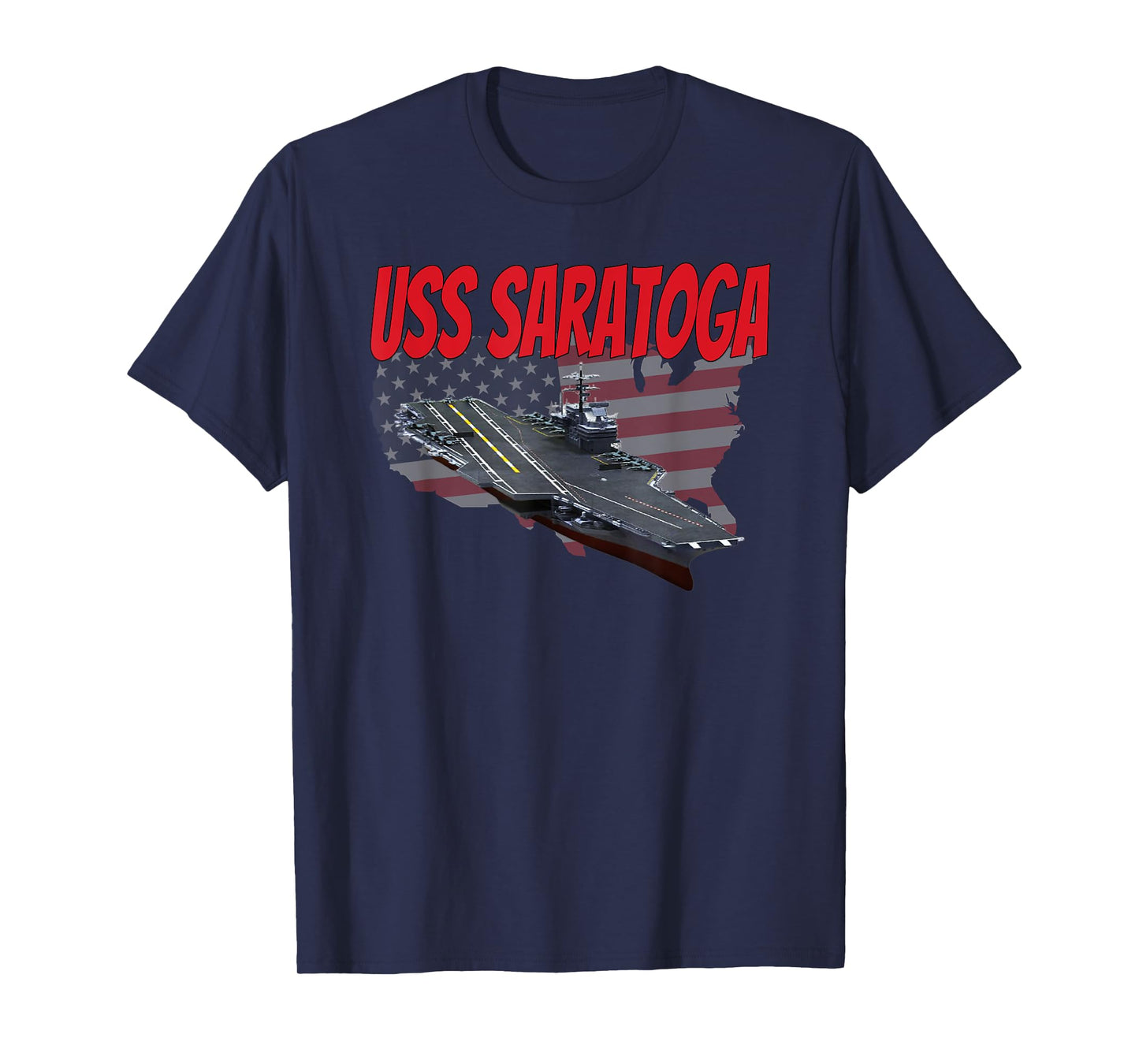 Aircraft Carrier USS Saratoga CV-60 Idea for Grandpa Dad Son T-Shirt