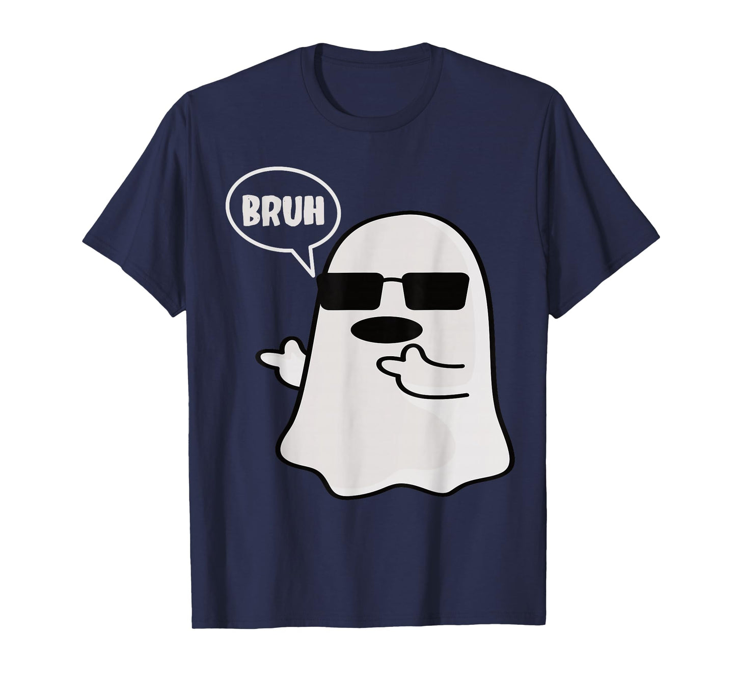 Funny Halloween Bruh Ghost Men Boys T-Shirt