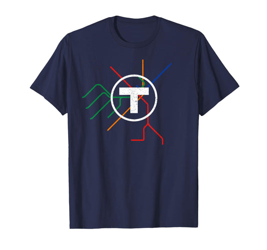 Boston T Subway Map Vintage MBTA T-Shirt