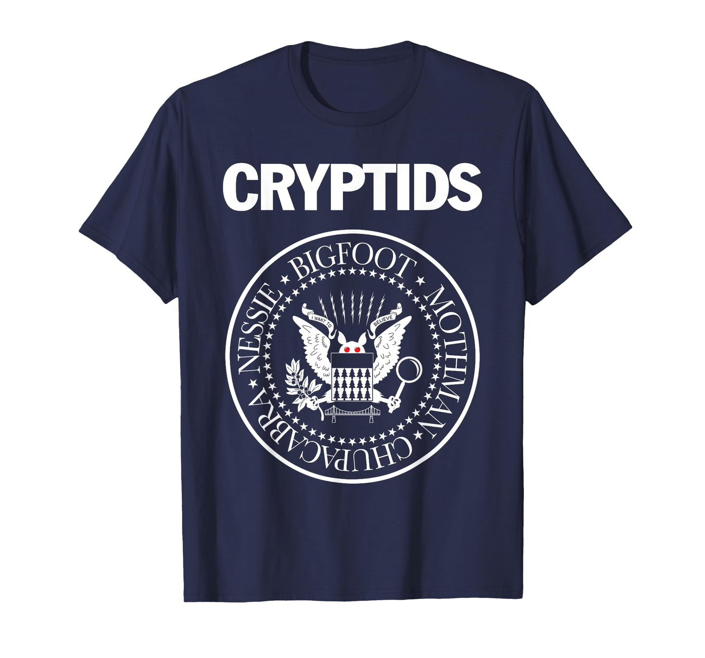CRYPTIDS – Bigfoot Mothman Nessie Chupacabra Parody Punk T-Shirt