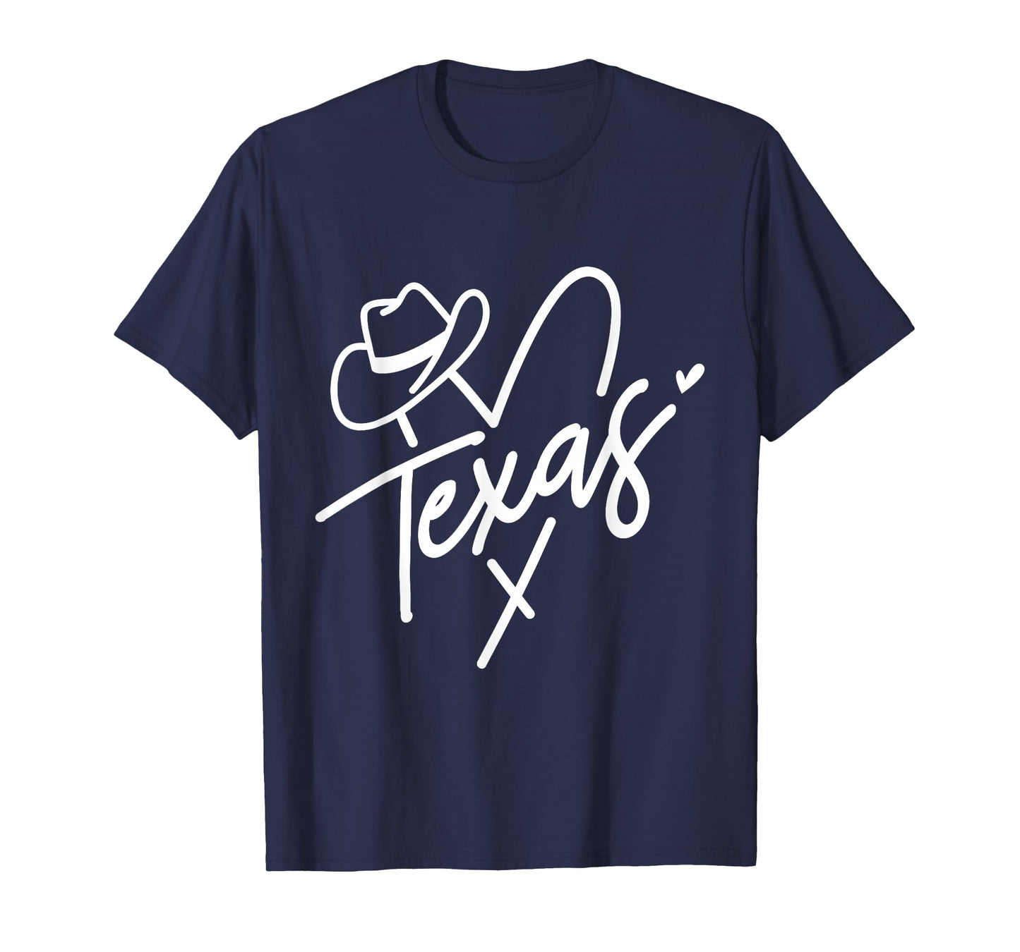 Texas Heart Hat State Pride Design T-Shirt