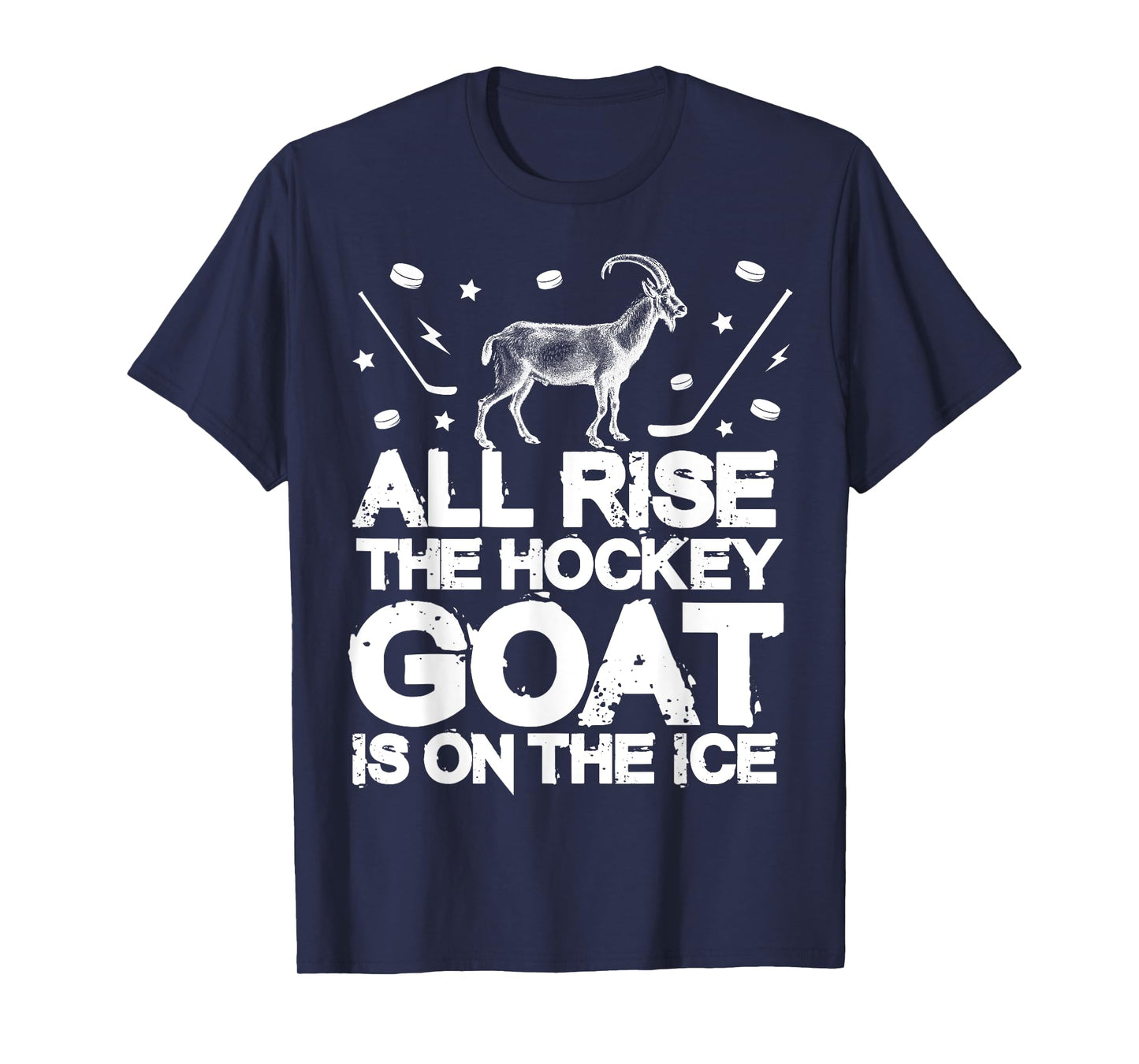 Funny Boys Ice Hockey Gift - All Rise Hockey GOAT On Ice T-Shirt