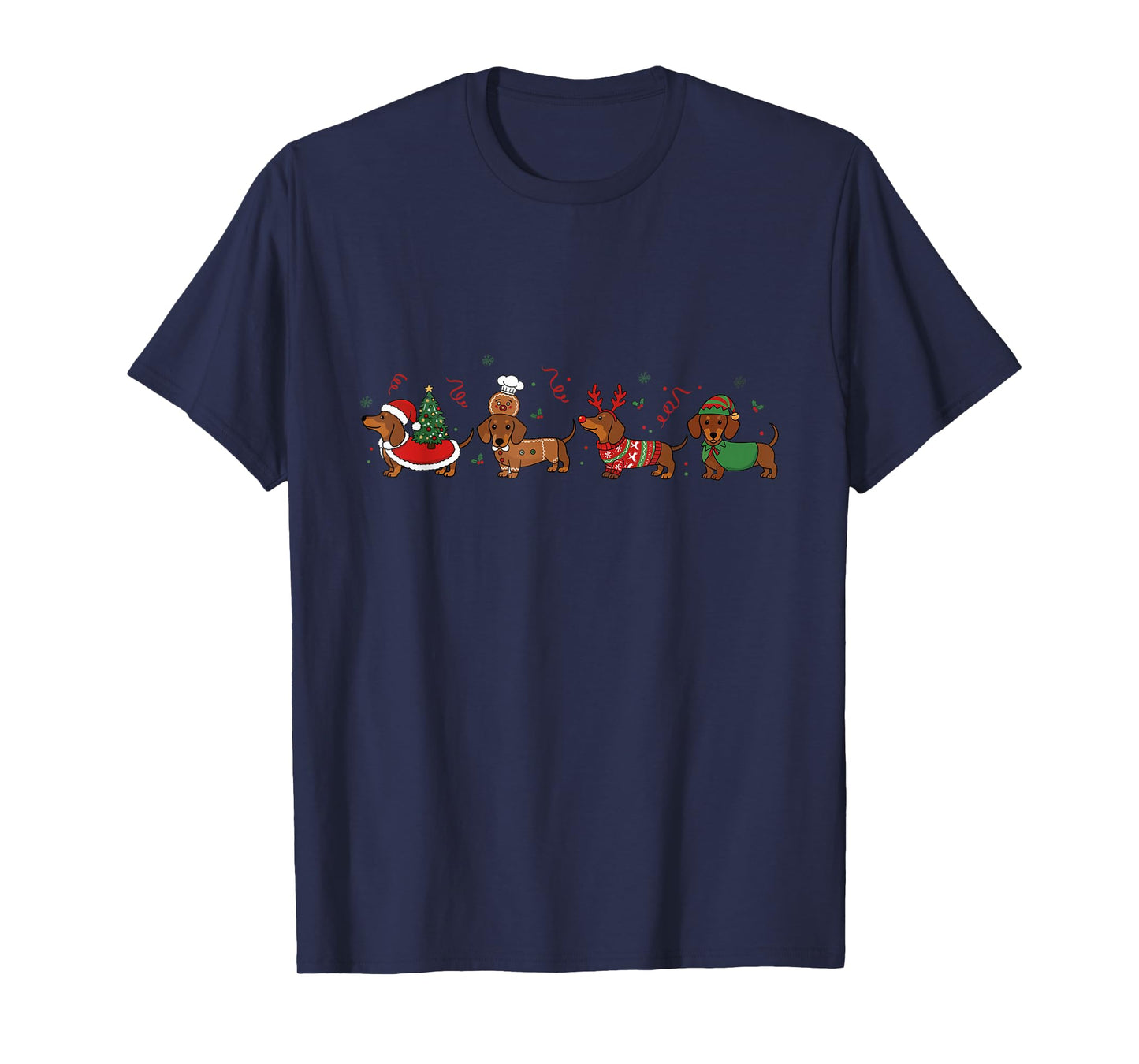 Santa Dachshund Christmas Dachshund Wiener Dog Mom Dog Lover T-Shirt