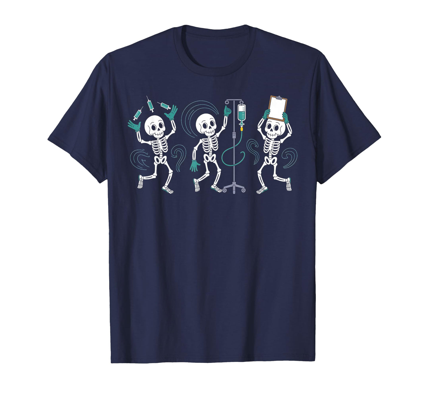 Funny Nurse Skeleton Halloween Healthcare Crew Skeleton T-Shirt