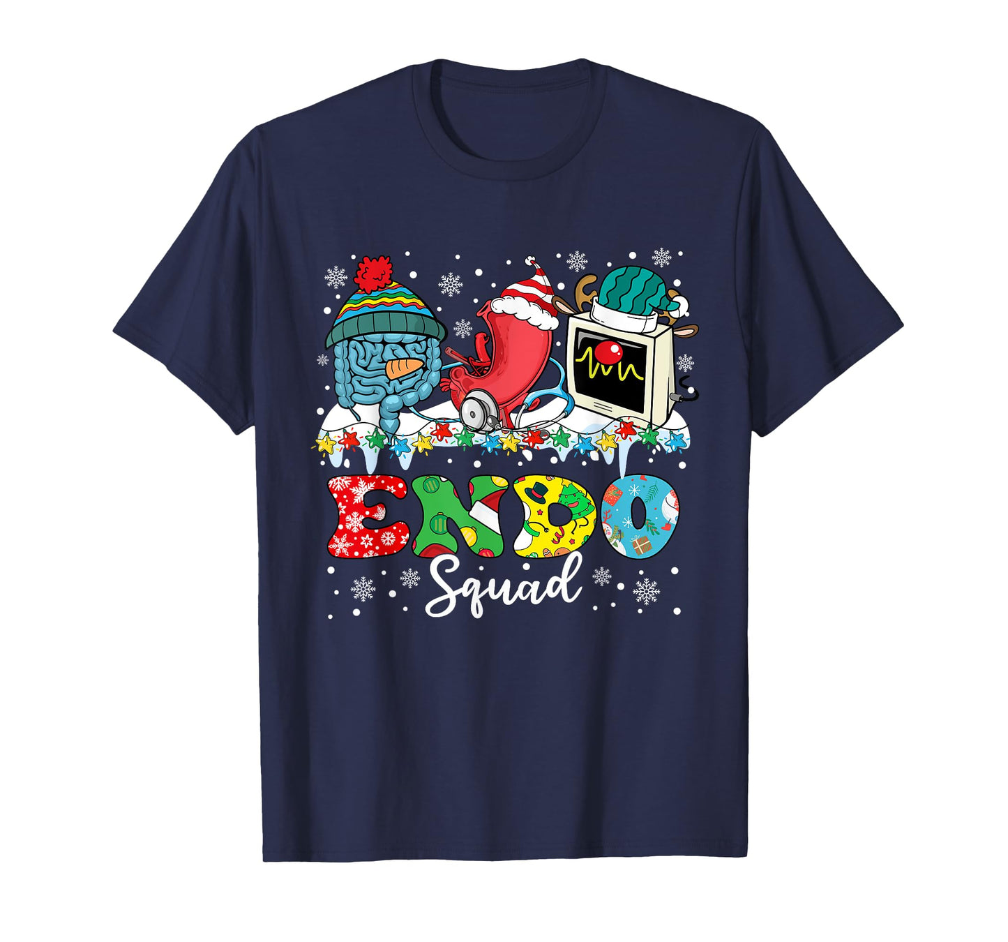 Endoscopy Squad Stomach Santa Hat Endoscopy Tech Christmas T-Shirt