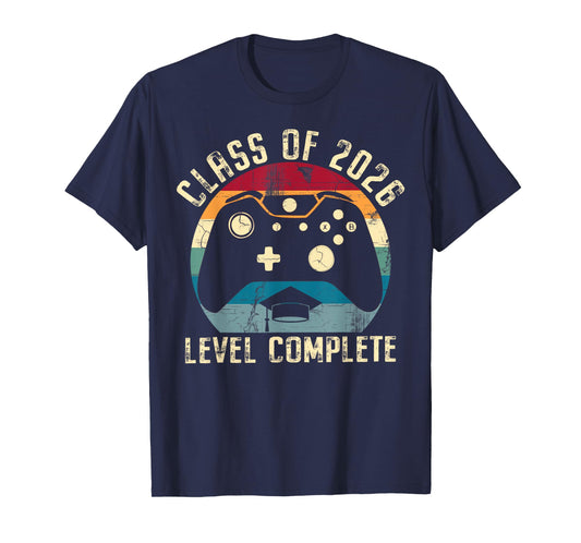Class Of 2026 Level Complete Video Gamer Senior Graduation T-Shirt
