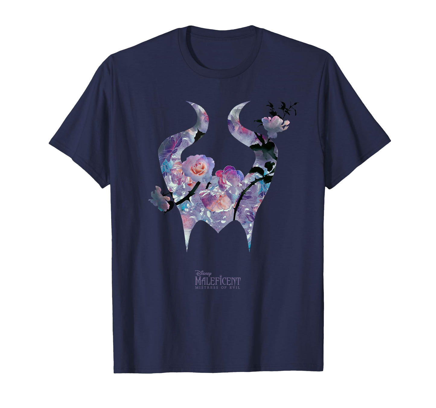 Disney Maleficent: Mistress of Evil Floral Horns T-Shirt Small