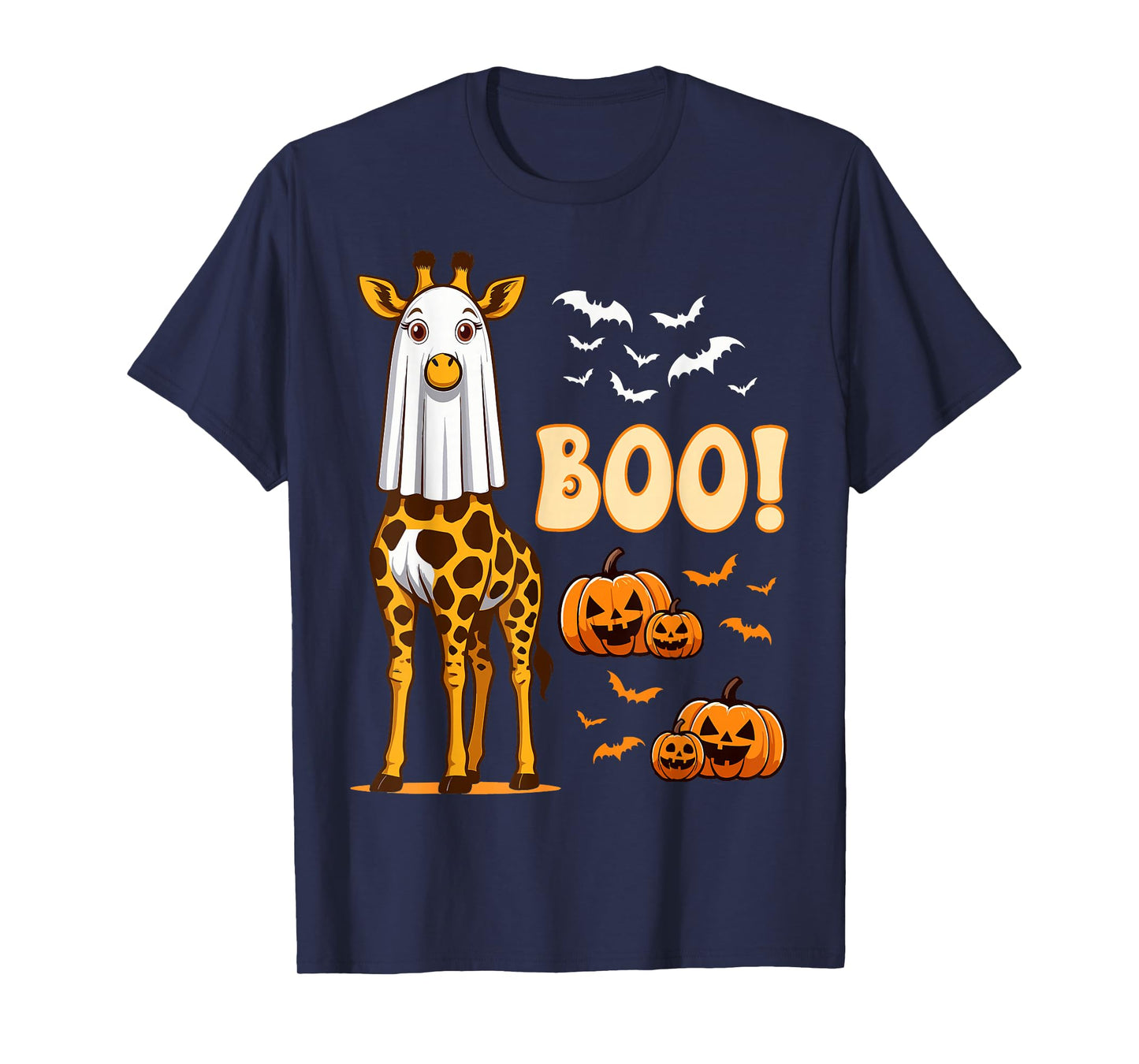 Giraffe Boo Ghost Costume Animal Funny Halloween Giraffe T-Shirt