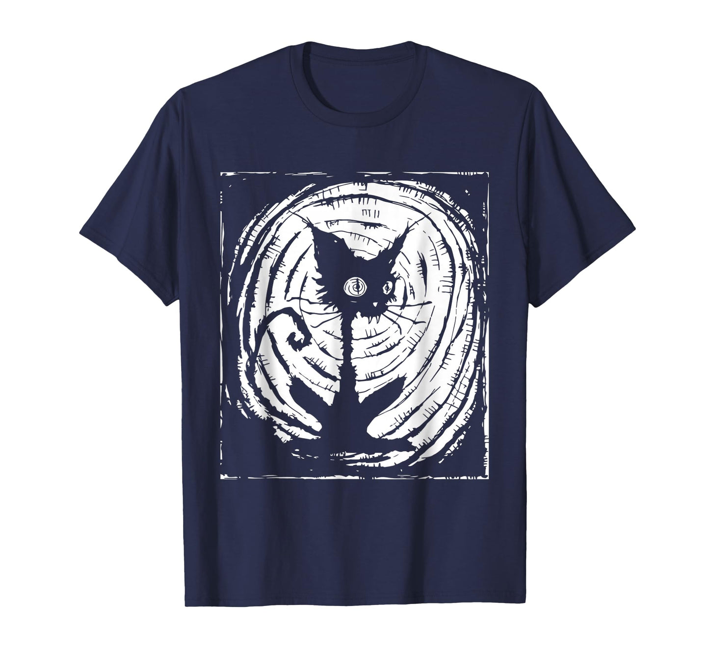 Black Cat Lazy Halloween Costume Scary Creepy T-Shirt