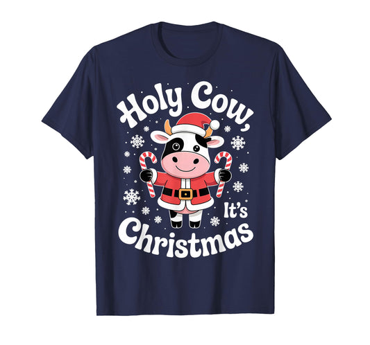 Holy Cow It's Christmas Candy Cane Fun T-Shirt