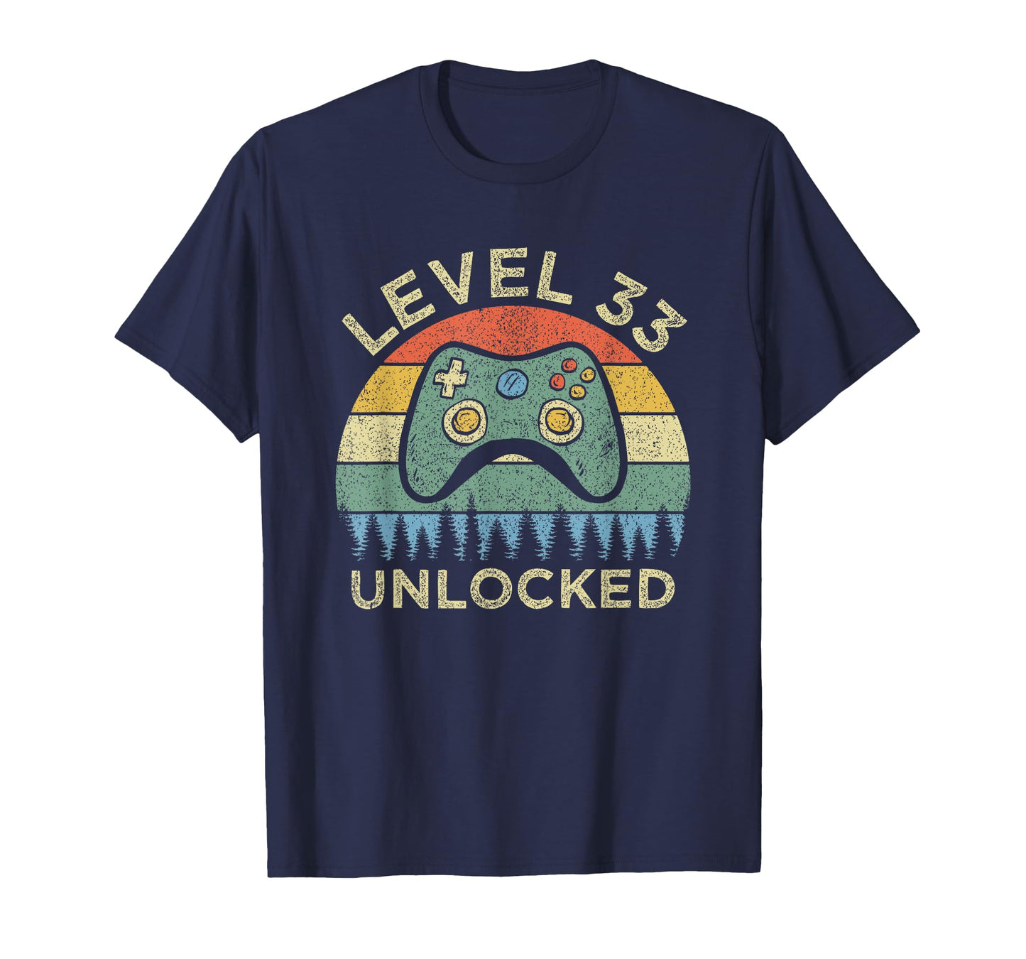 Level 33 Unlocked Video Gamer Retro 33rd Birthday Gift T-Shirt