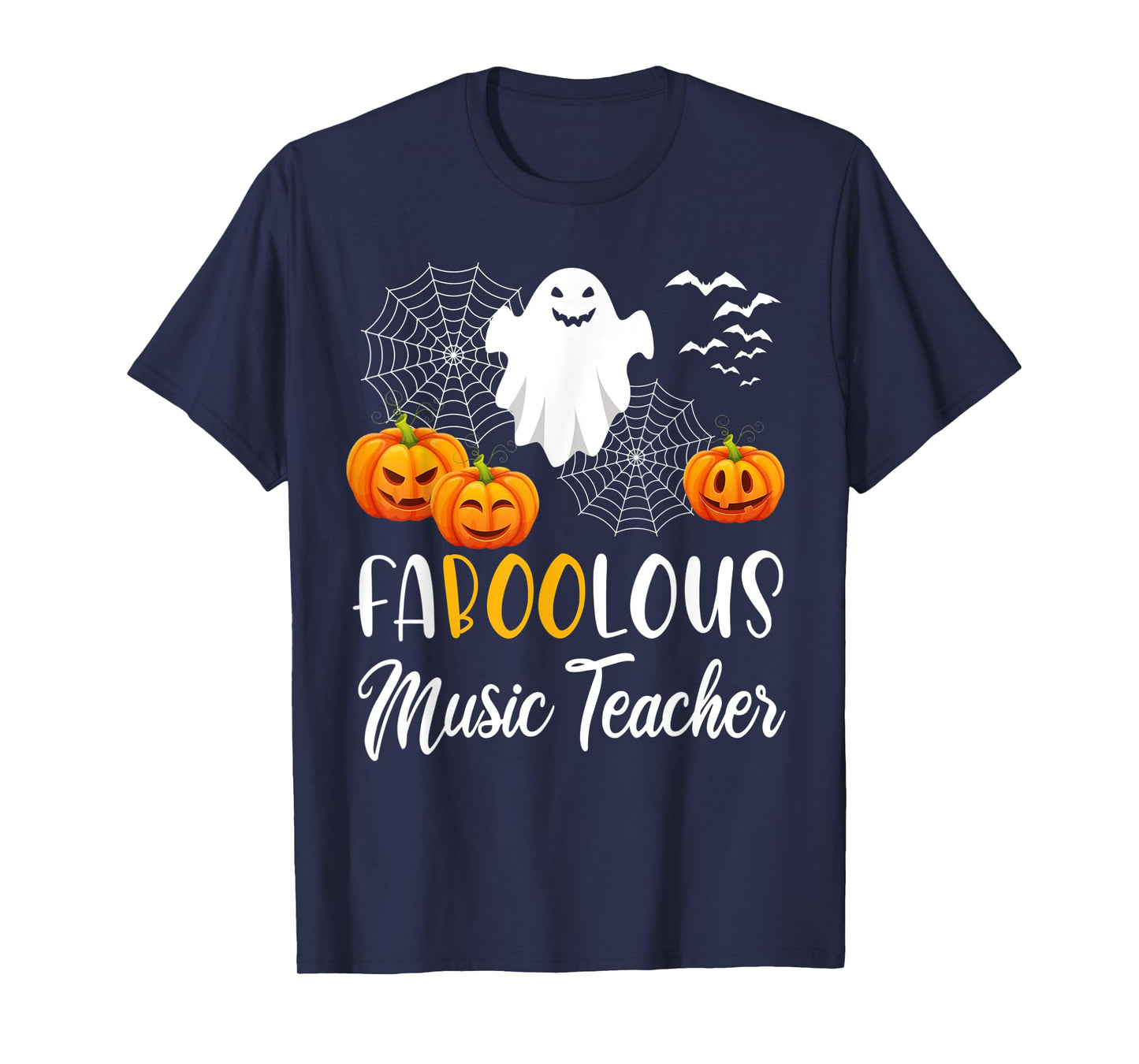Faboolous Music Teacher Funny Pumpkin Boo Halloween Gift T-Shirt