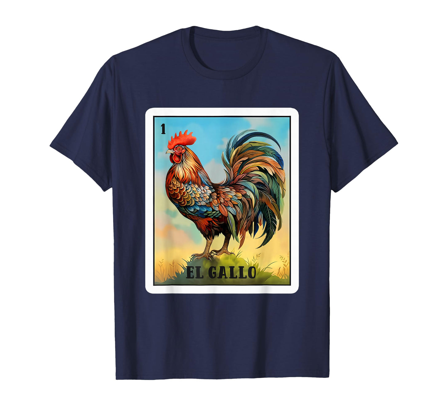 Mexican El Gallo Bingo Card Game Traditional Rooster Card T-Shirt