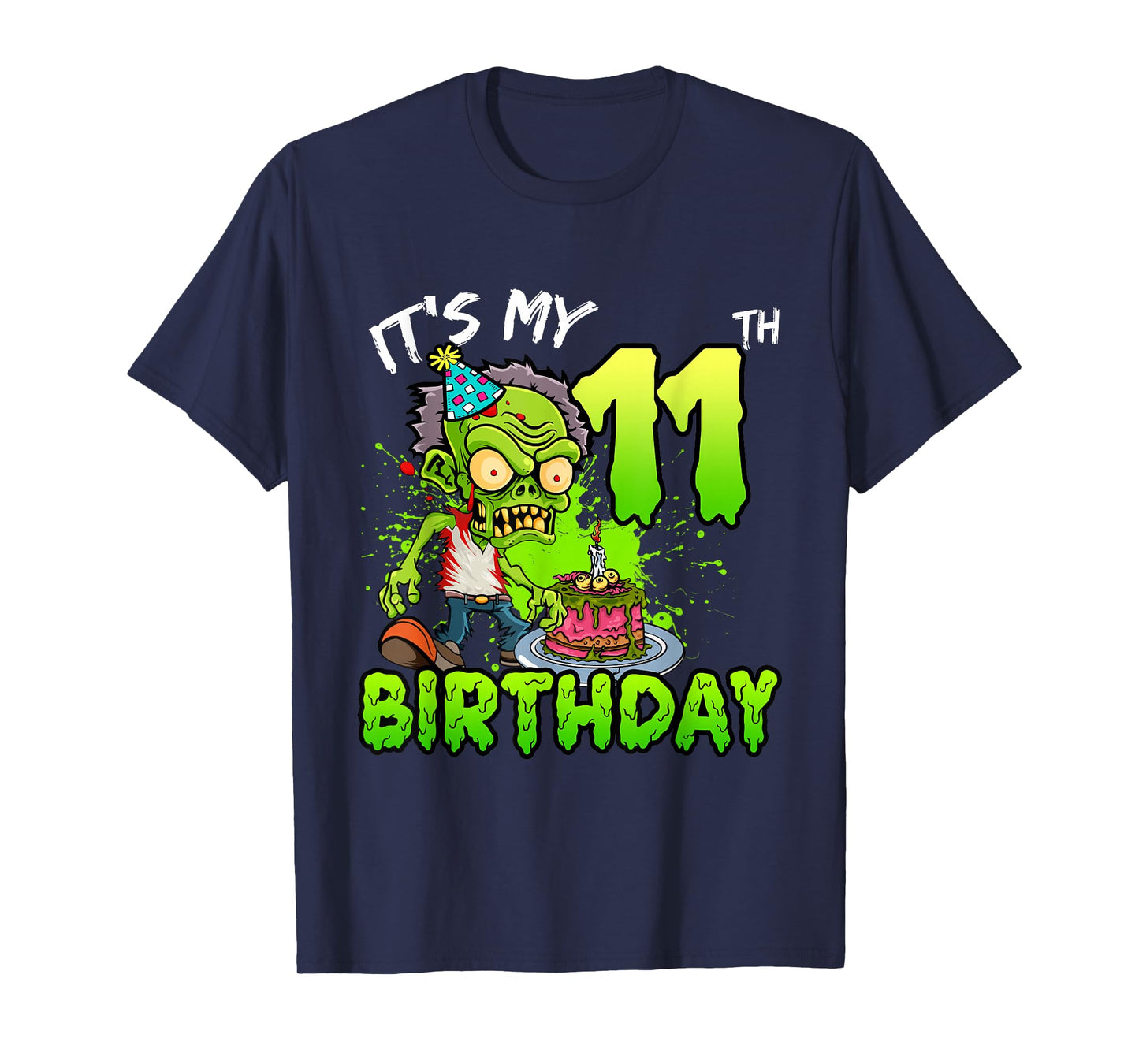 It's My 11th Birthday Zombie Lover 11 Year Old Boys Girls T-Shirt